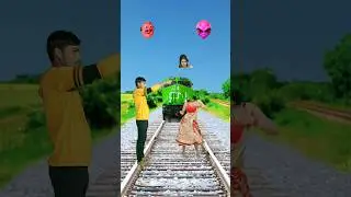 Funny girl dancing and train vfx magic 