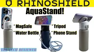 RHINOSHIELD AquaStand MagSafe 16oz Water Bottle: Tripod * Phone Stand * Easy Carry Lanyard System!