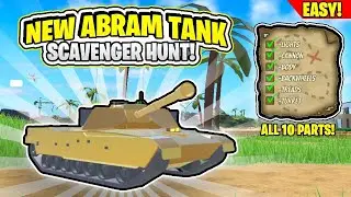 All the locations for the Abram Tank Scavenger Hunt Parts (Roblox Military Tycoon)