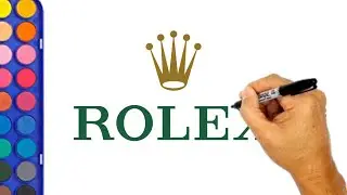 How to draw Rolex logo | Rolex Watch logo drawing