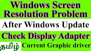 Computer Screen Resolution Problem after Windows Update. Check Display Adapter. Tamil