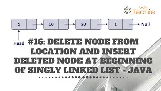 #16: Delete a node from a given location and insert deleted node at beginning of singly linked list
