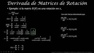Derivada de matrices de Rotación
