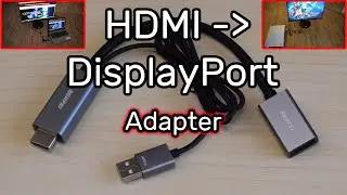 Connecting the BENFEI HDMI to DisplayPort adapter + short test