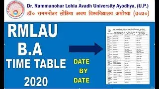 Rmlau B.A time table 2020 | B.a time table 2020 | rmlau time table 2020