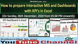How to prepare Interactive MIS and Dashboards with KPI's in Excel