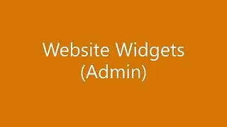 Website Widgets (Admin)