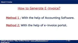 Learn how to Generate e-invoice with the help of Tally Prime as well as Portal also. I e-invoice I