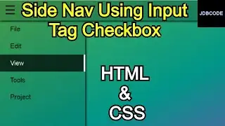 Collapsed Sidebar Using Input Tag Checkbox | HTML and CSS || JDBCODE
