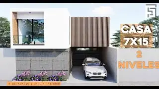 Casa 7x15 metros 2 niveles I 4 HABITACIÓNES