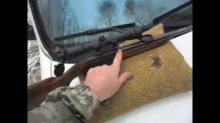 Иж 18 е на 40 метров, с упора.