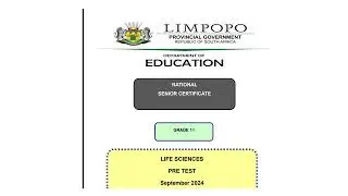 Limpopo Grade 11 Life Science Pre test for 10 September 2024