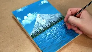 رسم منظر طبيعي سهل بالالوان الاكريليك