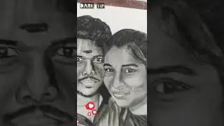 Trend with customer portrait drawing using charcoal pencil || #love #drawingskill #art #darktip
