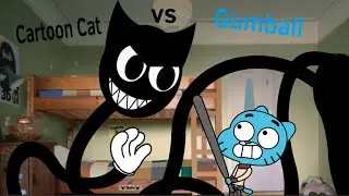 Cartoon cat vs gumball watterson￼ animation fight￼