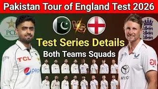 Pakistan Tour of England 2026 Test Series Schedule 🏏 | Pakistan vs England Full Squads | PAK vs ENG 