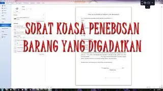 SURAT KUASA PENEBUSAN BARANG YANG DIGADAIKAN