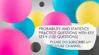 Practice Questions on Probability and Statistics SET 1 for GATE exam