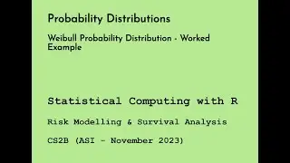 Weibull Probability Distribution - Worked Example with R