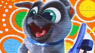 Bingo is in a hurry to help -  puzzles for children with cartoon characters Puppy Dog Pals