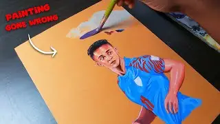 Acrylic Painting on Brown Paper | Drawing Sunil Chhetri