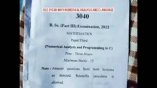Bsc 3rd year math part 3 Numerical analysis and c language 