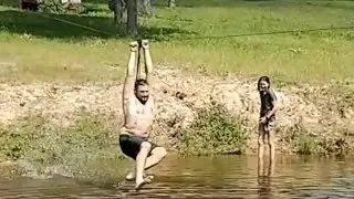 Zip Line Into Our Pond