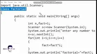 Program-  Factorial of a number in JAVA