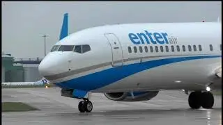 Another amazing Enter Air Wet runway take-off with ATC