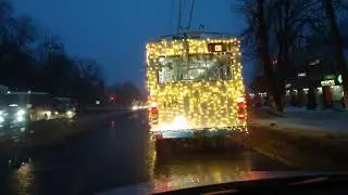 Новогодний троллейбус в Саранске