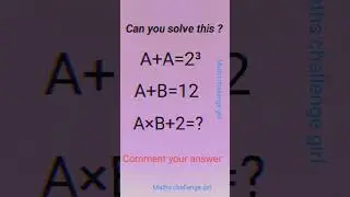 can you solve this question ?#shorts