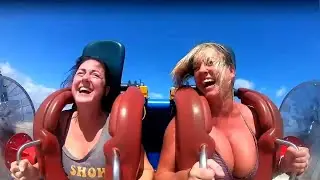 Slingshot Ride las tetas de la rubia