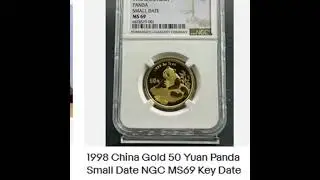 1998 China Gold 50 Yuan Panda Small Date NGC MS69 Key Date