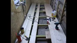 Начало укладки половых досок на веранде 👍The beginning of laying floorboards on the veranda 👍