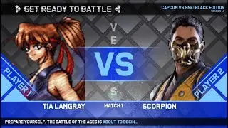 M.U.G.E.N. Tia Langray (Breakers) Vs. Scorpion (Kuai Liang) MK1 CvS