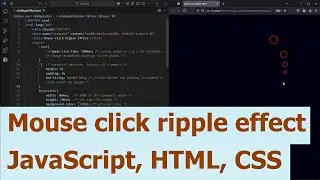 Mouse click ripple effect. JavaScript, HTML, CSS.