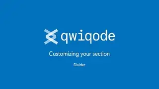Divider Shopify section by qwiqode (Tutorial)