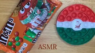 ASMR Opening Christmas Peanut Butter M&M's Candy Mixing