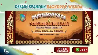 Desain Spanduk Backdrop Wisuda Purnawiyata - Backdrop Pelepasan Siswa (Free CDR) - #nurdesigns