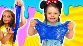 Настя и Катя сделали сами слайм
