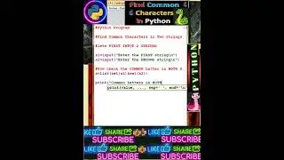 🐍📝#Find Common Characters in Python#leetcode#Python Program #python#shorts