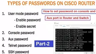 How to set password on console and aux port in Router and Switch || Console पर  password कैसे लगाए