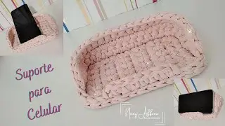 Apoio pra Celular de Crochê com Fio de Malha