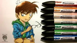 Let's draw Conan Edogawa #1 (mit Letraset - ProMarkers)