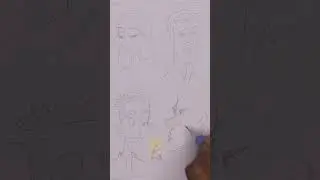 Drawing for 4 Cartoom Faces 