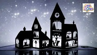 TUTORIAL NATALE 2020 Villaggio di Natale in Cartoncino con Silhouette da Scaricare