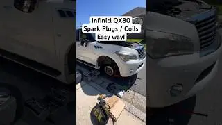 Infiniti QX80 Spark plugs and coils easy way! #cars #qx80 #tips #cartips #viral #mechanic