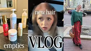 VLOG 💖 New Hair Reveal, Empties, Mall Shopping with Tyler, Quince Winter Haul