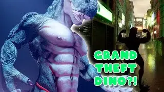 A Muscular Dinosaur Roaming the Streets!