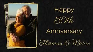 Free “Golden Wedding Anniversary” Slideshow Template for SmartSHOW 3D